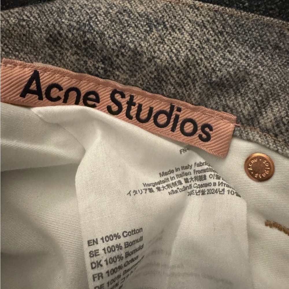 Acne Studios Gray and White Women Jeans